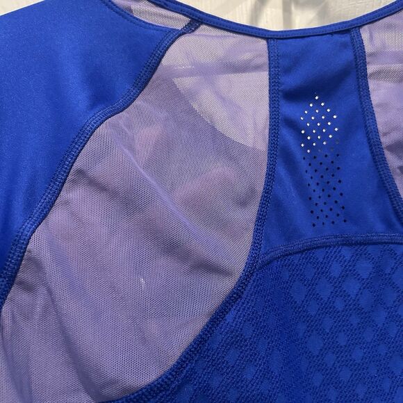 C9 by Champion Womens Duo Dry Back Cut Out Hi Lo Blue Shirt Size XL Sheer Panels - Picture 4 of 4